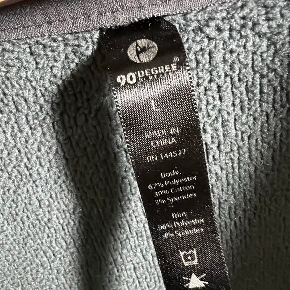 90 Degree Reflex Hooded Cardigan L Longline Open Front Gray Sweatshirt - Picture 4 of 7